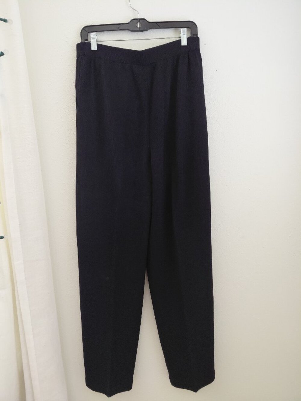 St. John Sportswear Black Knit Pull On Pants Pockets Size 14
